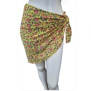 Ujena Floral Sarong Wrap Skirt One Size Swim Coverup